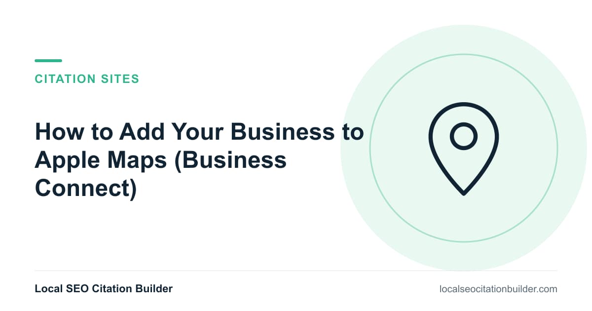How to Add Your Business to Apple Maps (Business Connect), illustrated cover