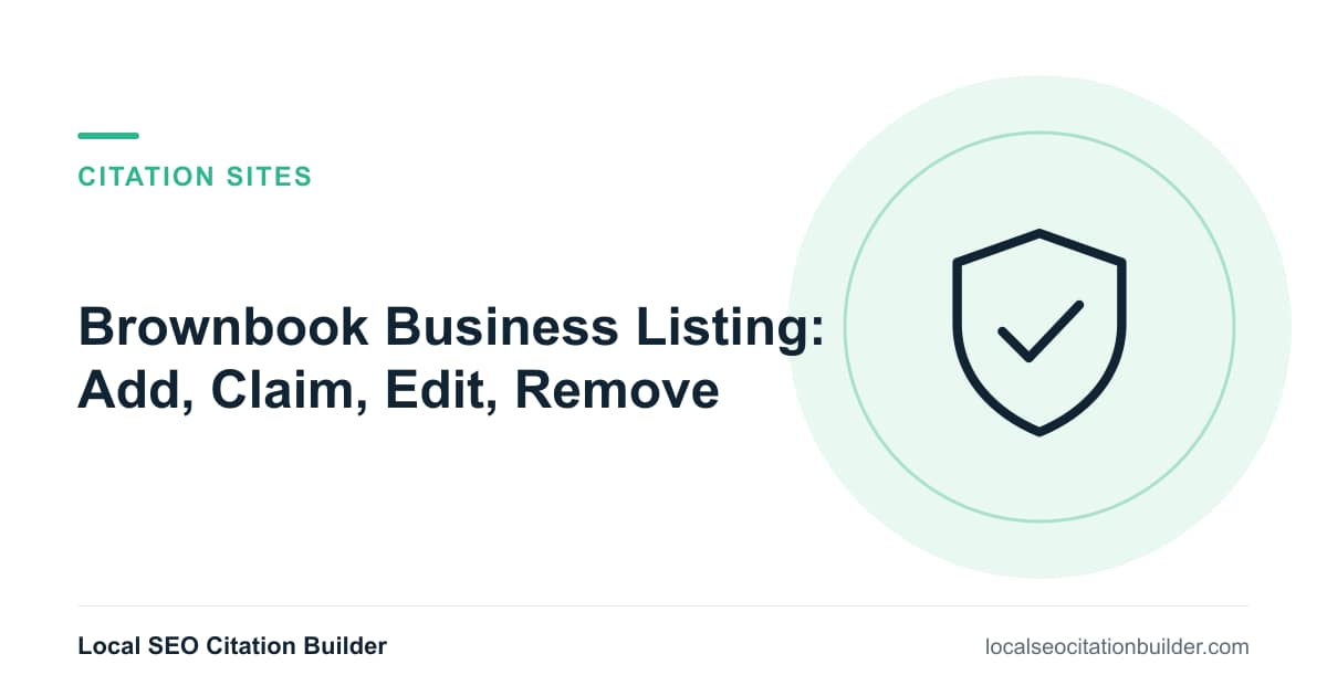 Brownbook Business Listing: Add, Claim, Edit, Remove, illustrated cover
