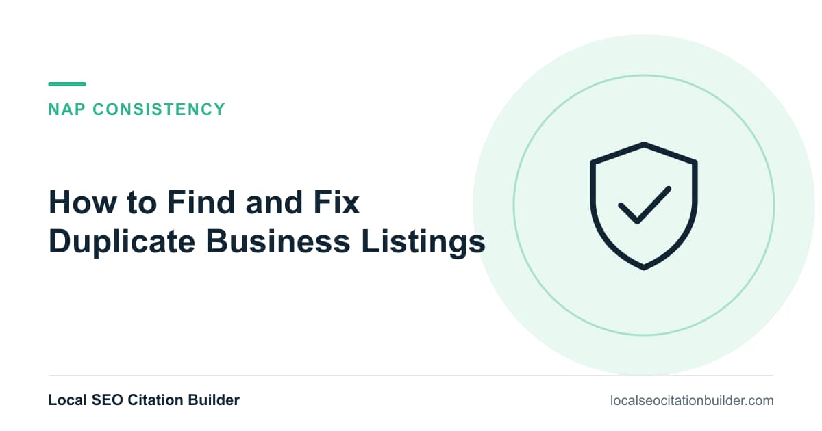 How to Find and Fix Duplicate Business Listings, illustrated cover