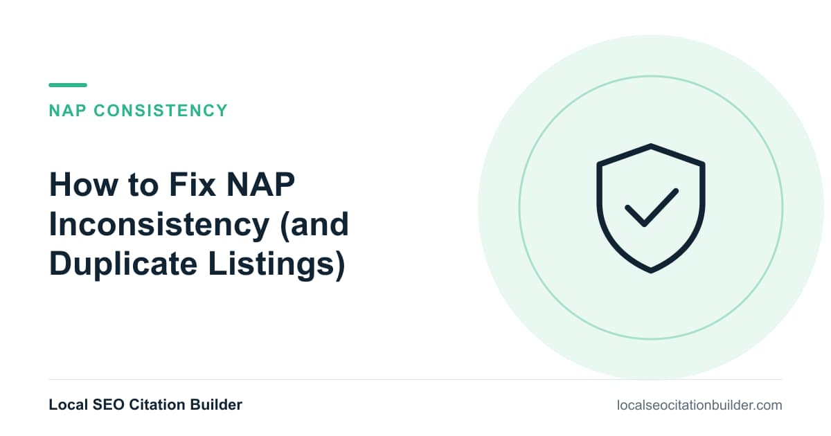 How to Fix NAP Inconsistency (and Duplicate Listings), illustrated cover