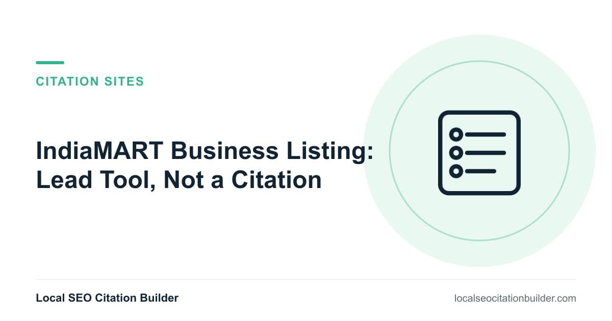 IndiaMART Business Listing: Lead Tool, Not a Citation, illustrated cover