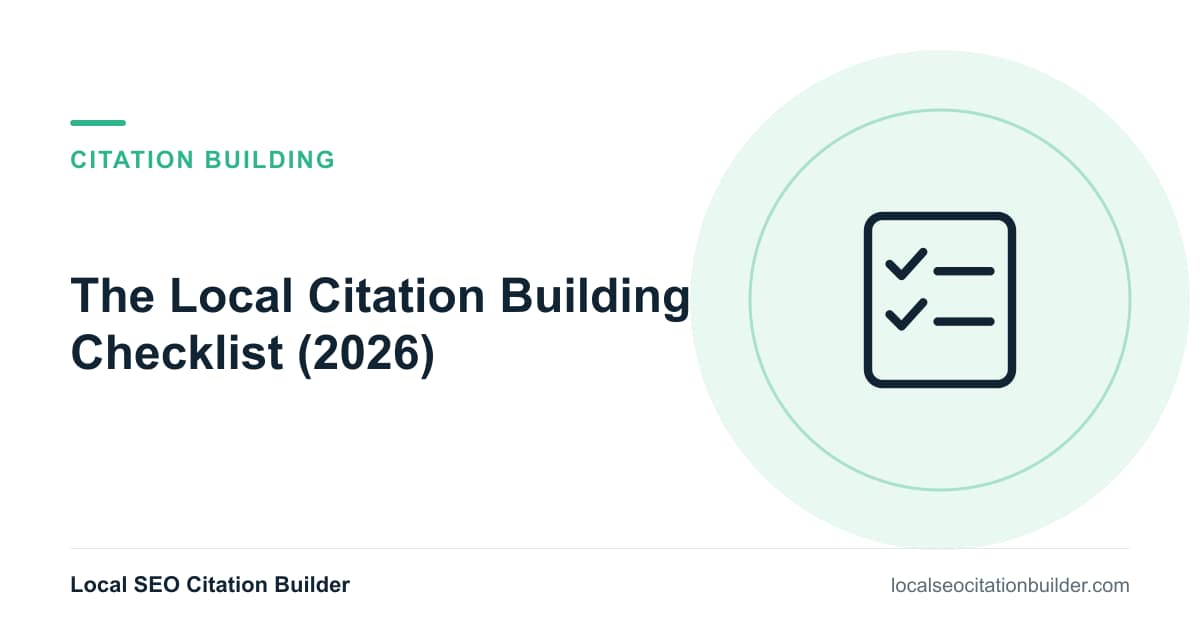 The Local Citation Building Checklist (2026), illustrated cover