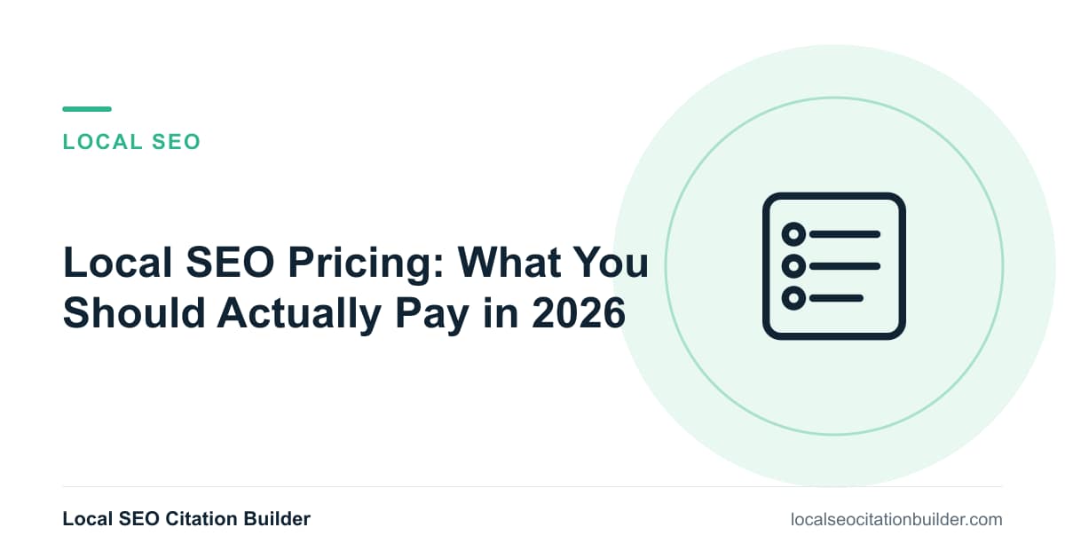 Local SEO Pricing: What You Should Actually Pay in 2026, illustrated cover