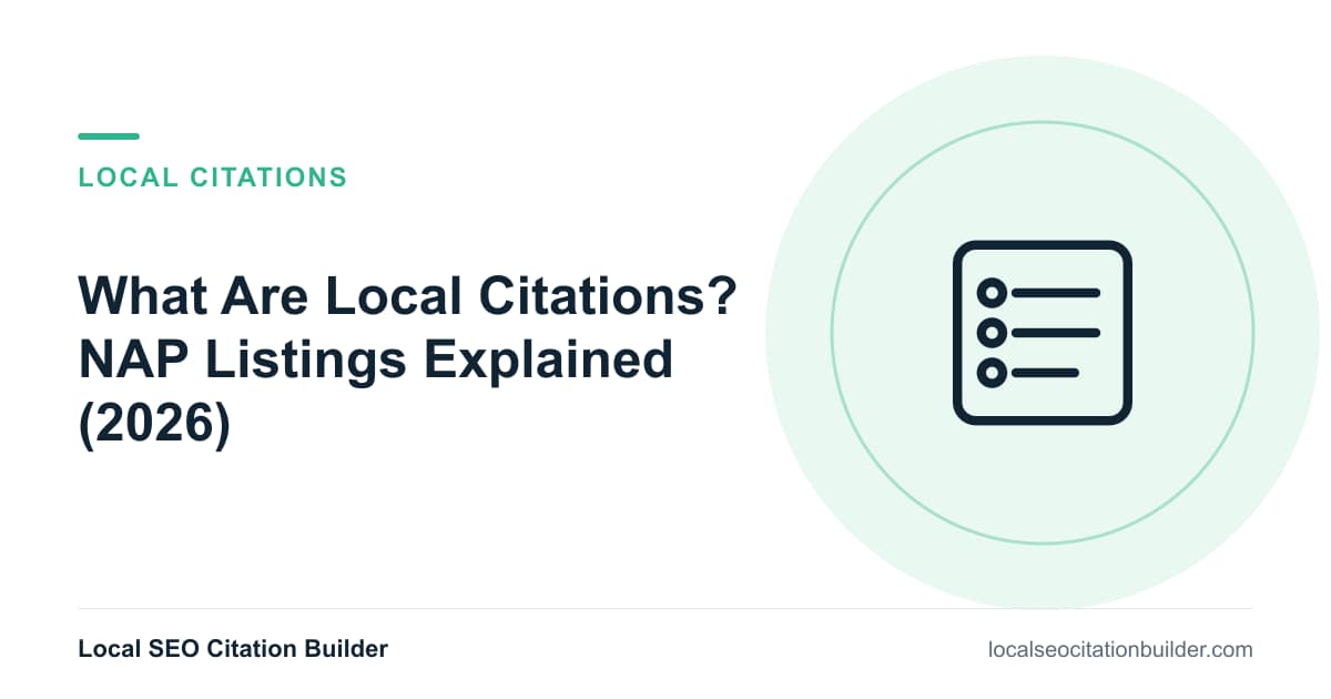 What Are Local Citations? NAP Listings Explained (2026), illustrated cover