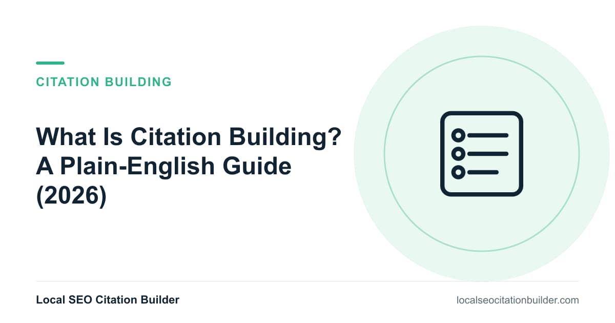 What Is Citation Building? A Plain-English Guide (2026), illustrated cover