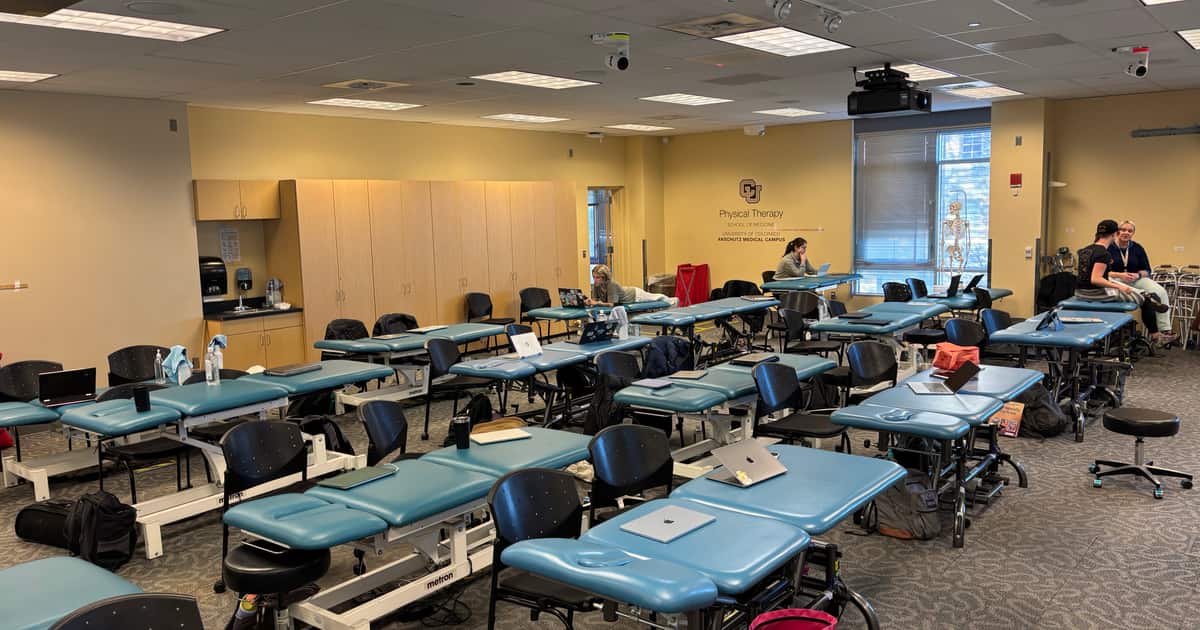 A physical therapy lab lined with treatment tables, the setting citation building for chiropractors is meant to support.