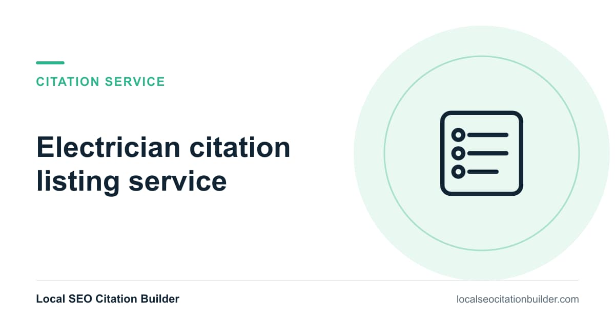 Electrician citation listing service: service page cover