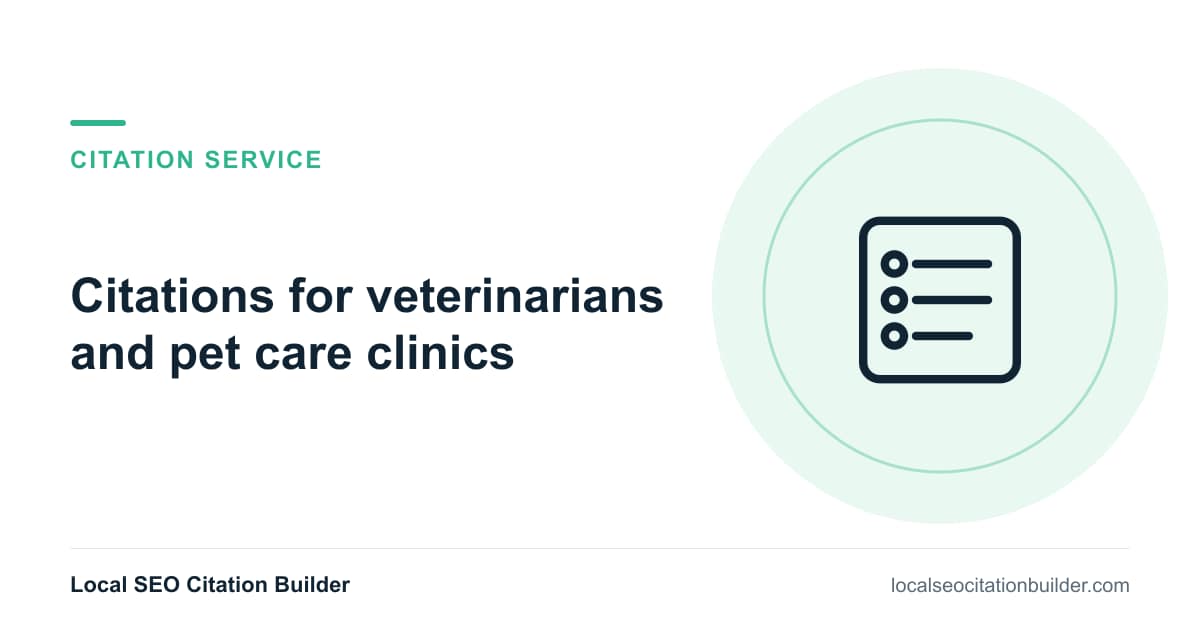 Citations for veterinarians and pet care clinics: service page cover