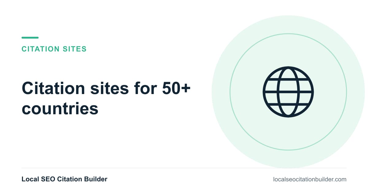 Citation sites for 50+ countries and 50+ industries, ranked by authority