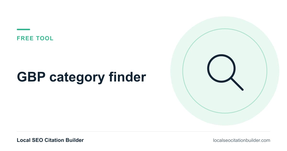 Free Google Business Profile category finder: search about 4,000 category names