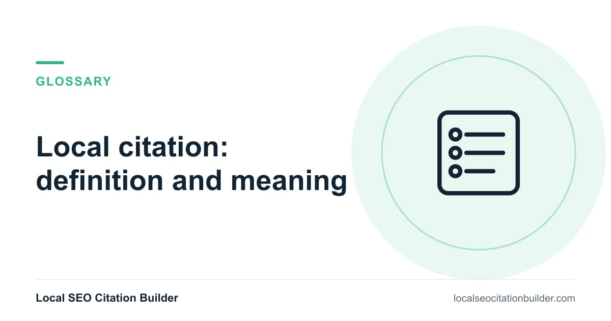Local citation: definition and meaning, from the local SEO glossary
