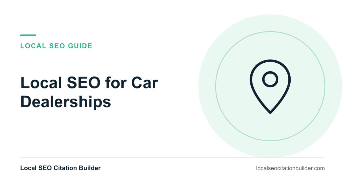 Local SEO for Car Dealerships: local SEO guide cover