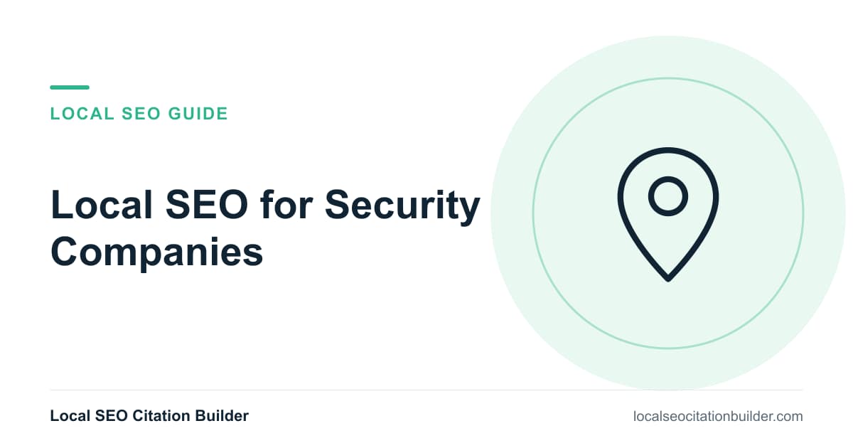 Local SEO for Security Companies: local SEO guide cover