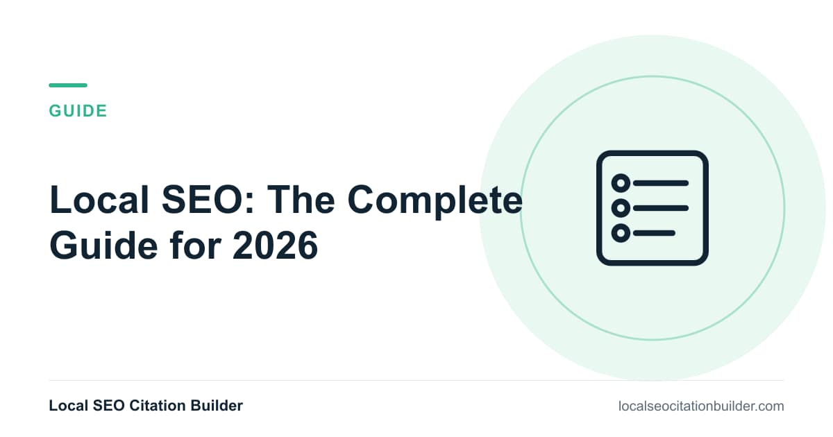 Local SEO: The Complete Guide for 2026, guide cover